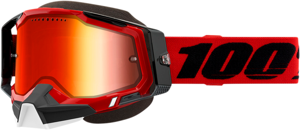 100% Racecraft 2 Snow Goggles - Red - Red Mirror 50012-00003