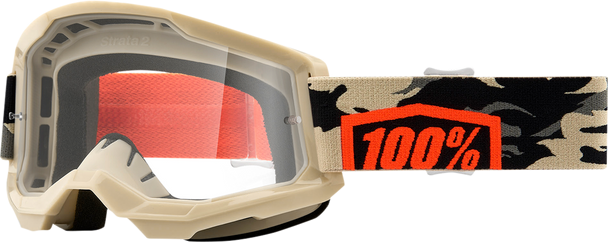 100% Strata 2 Goggles - Kombat - Clear 50027-00007