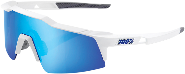 100% Speedcraft XS Sunglasses - White - Blue Mirror 60009-00001