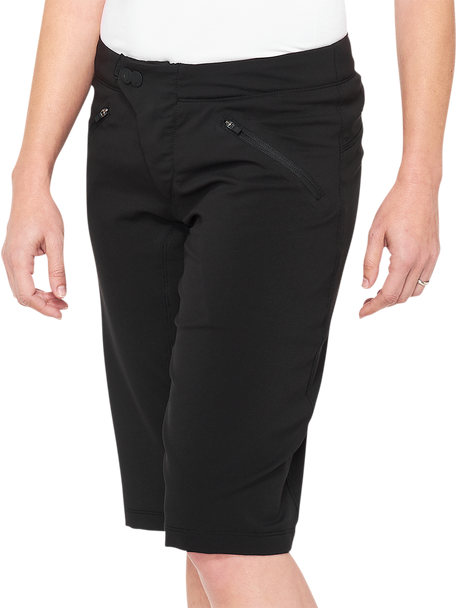 100% Women's Ridecamp Shorts - Black - Large 40037-00002