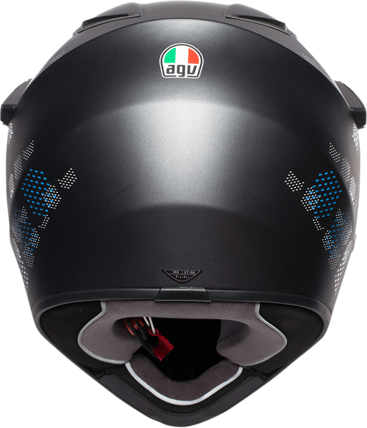 AGV AX9 Helmet - Matte Black/Cyan - Large 7631O2LY006009