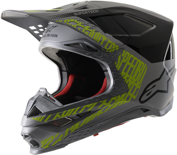 ALPINESTARS Supertech M8 Helmet - Triple - MIPS - Silver/Black/Yellow Fluo - 2XL 8301319-1955-2X