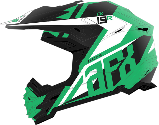 AFX FX-19R Helmet - Racing - Matte Green - XL 0110-7081