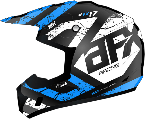 AFX FX-17 Helmet - Attack - Matte Blue/Black - 2XL 0110-7165