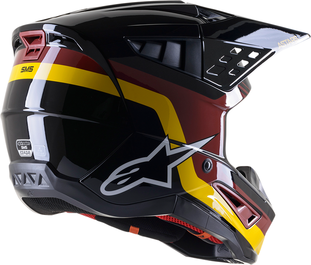 ALPINESTARS SM5 Helmet - Venture - Black/Bordeaux/Yellow/Glossy - Small 8305122-1358-SM