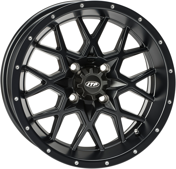 ITP Hurricane Wheel - Front/Rear - Black - 12x7 - 4/110 - 5+2 1228627536B