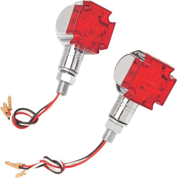 EMGO LED Maltese Marker Lights - Chrome/Red 61-99155