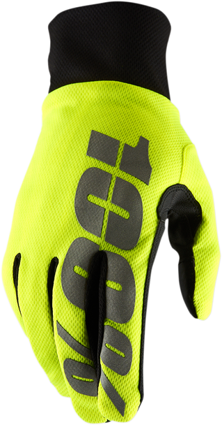 100% Hydromatic Waterproof Gloves - Yellow - Small 10017-00005