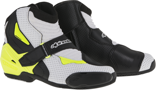 ALPINESTARS SMX-1 R Vented Boots - Black/White/Yellow - US 6.5 / EU 40 2224016-125-40