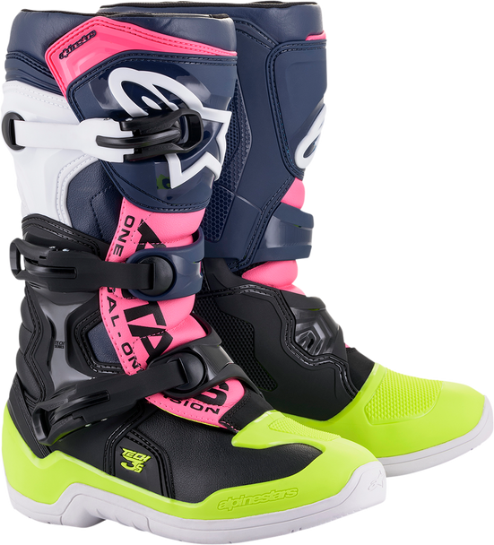 ALPINESTARS Tech 3S Boots - Black/Blue/Pink - US 2 2014018-1176-2