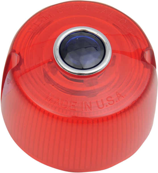 CHRIS PRODUCTS Turn Signal Lens - '73-'84 FX - Red with Blue Dot DHD1RB