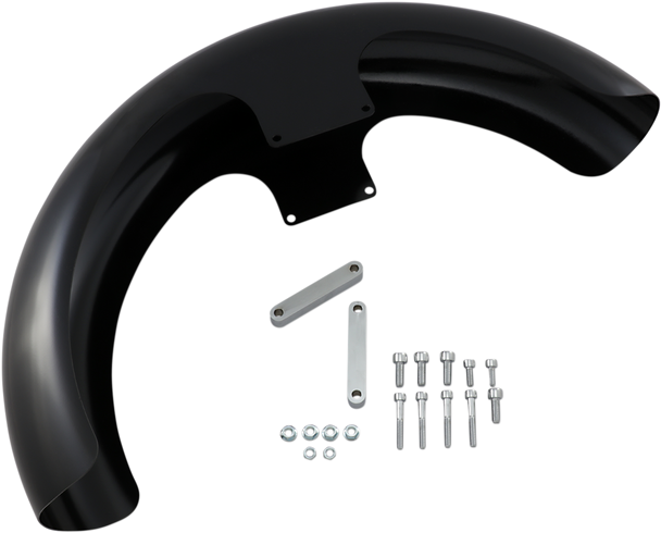 KLOCK WERKS Wrapper Front Fender - Black - Steel - 21" KW05-01-0469