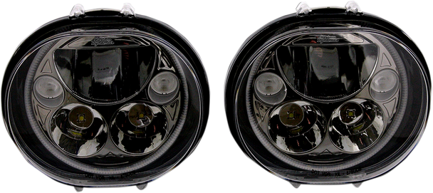 CUSTOM DYNAMICS LED Headlight - 5-3/4" - Black - Pair CDTB-575OV-B