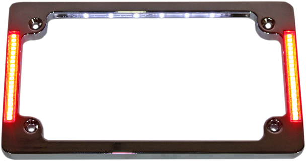 CUSTOM DYNAMICS License Plate Frame with LED - Flat - Chrome TF07-C