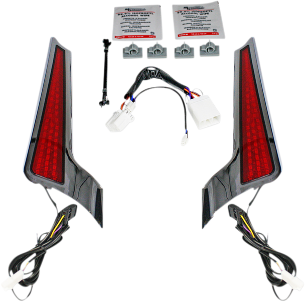 CUSTOM DYNAMICS Fascia LED Light Panels - Chrome/Red CD-FASCIA-HD-RC