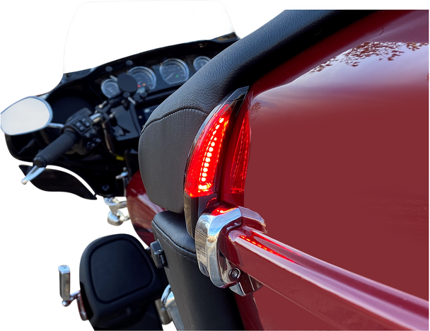 CUSTOM DYNAMICS Sequential Tour Pak Seat Back Rest LED Lights - Black/Red - CVO CD-TPBR-14BCMRB