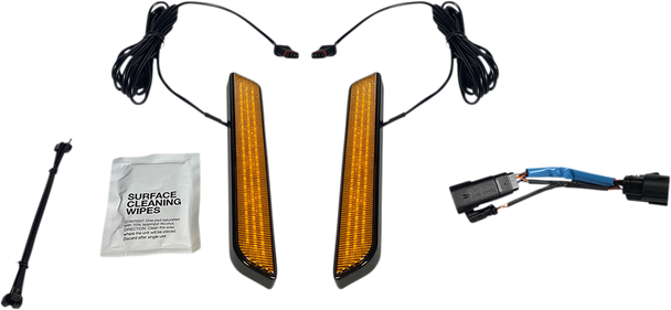 CUSTOM DYNAMICS LED Fork Light - Amber - Black CD-FORK-SS8-AB