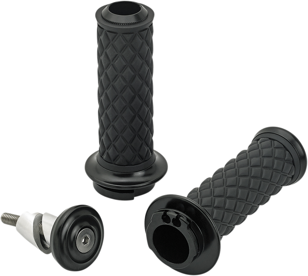 BILTWELL Grips - Alumicore - Dual Cable - Black 6604-201-01