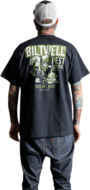 BILTWELL Rats Bats Pocket T-Shirt - Black - 2XL 8102-048-006