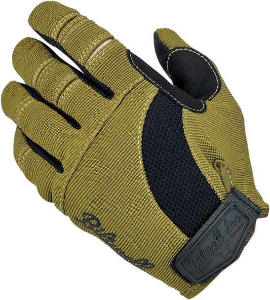 BILTWELL Moto Gloves - Olive/Black - Medium 1501-0309-003