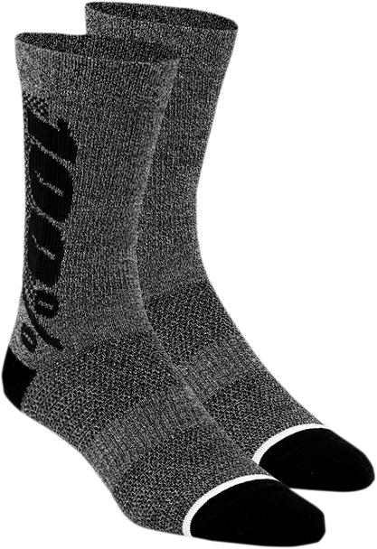 100% Rythym Merino Performance Socks - Heather Charcoal - Large/XL 20051-00005