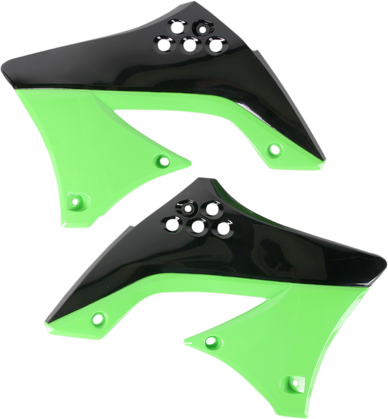 ACERBIS Radiator Shrouds - Black/Green - KX450F 2141711043