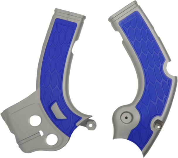 ACERBIS X-Grip Frame Guards - Silver/Blue - YZF 2640271404