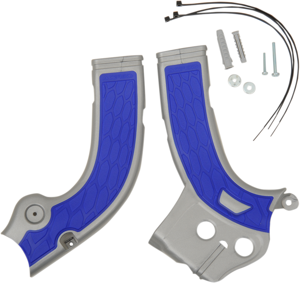 ACERBIS X-Grip Frame Guards - Silver/Blue - YZF 2374261404