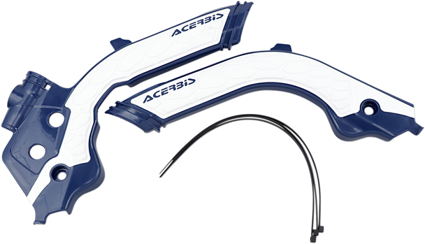 ACERBIS X-Grip Frame Guards - Blue/White - Husqvarna 2733451006