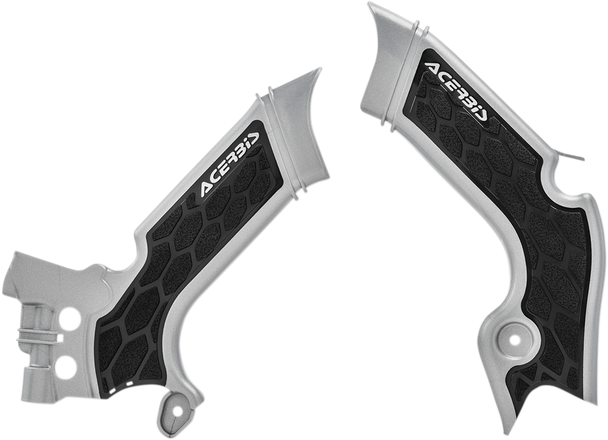ACERBIS X-Grip Frame Guards - Silver/Black - KX 2742601015