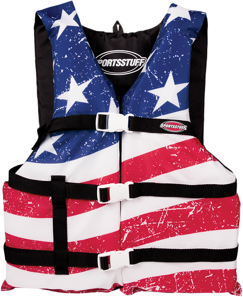 AIRHEAD SPORTS GROUP Stars & Stripes PFD Vest - Red/White/Blue - Large 30098-16-A-US