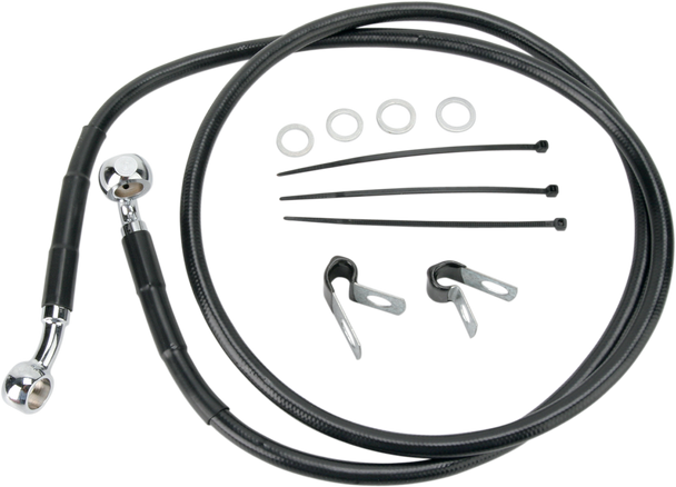 DRAG SPECIALTIES Brake Line - Front - Black 640210-BLK