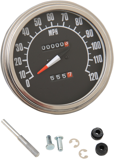 DRAG SPECIALTIES 5" MPH FL-Style 1:1 Speedometer -  '68-'84 Black Face 70847M