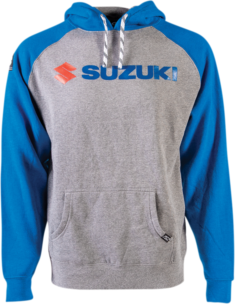 FACTORY EFFEX Suzuki Landscape Pullover Hoodie - Gray/Royal Blue - XL 24-88406