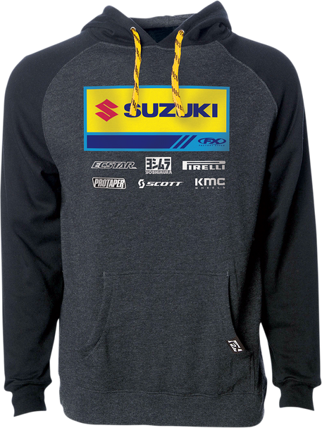 FACTORY EFFEX Suzuki 21 Racewear Hoodie - Charcoal/Black - Large 24-88424
