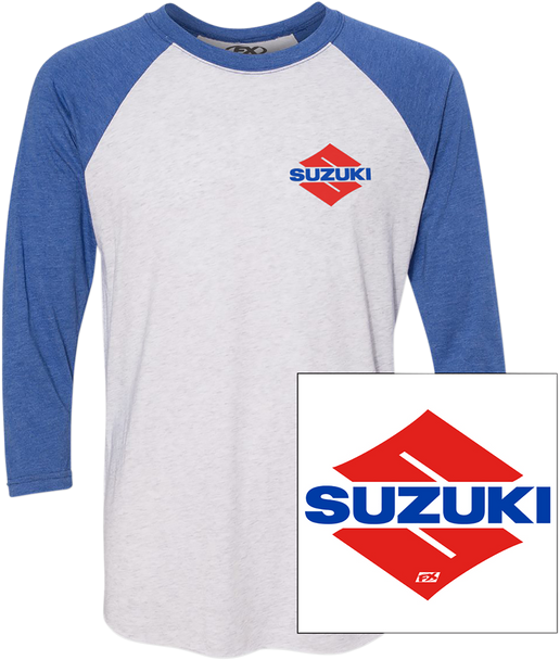 FACTORY EFFEX Suzuki Wedge T-Shirt - White/Royal Blue - XL 23-87426