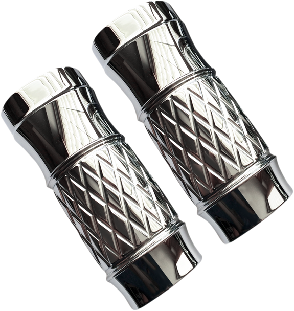 EDDIE TROTTA DESIGNS Fork Slider Covers - Platinum-Cut Chrome - Extended +2" TC-965