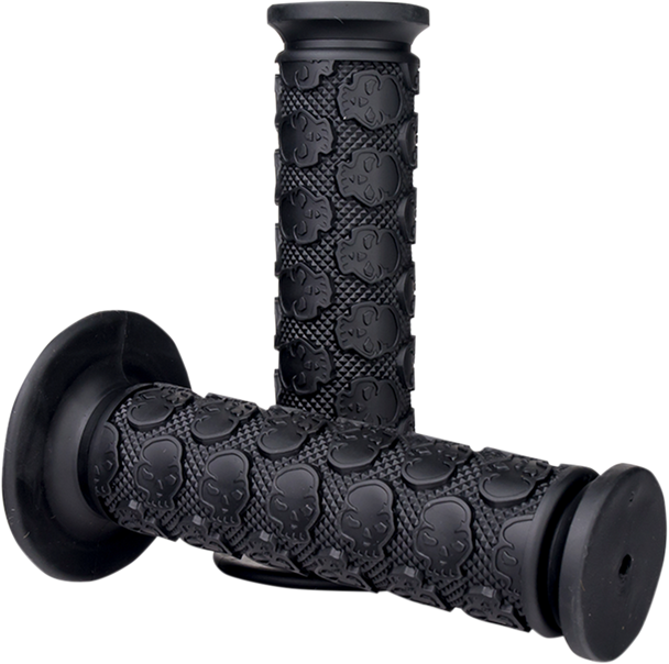 DRIVEN RACING Grips - Skully - Closed Ends - Black D701BK