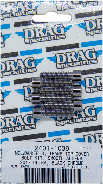 DRAG SPECIALTIES Bolt Kit M8 Transmission Top Black/Chrome MK786SBK DRAG SPECIALTIES Bolt Kit M8 Transmission Top Black/Chrome MK786SBK