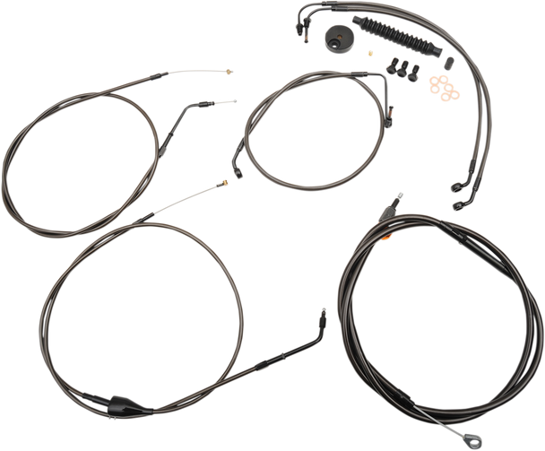LA CHOPPERS Handlebar Cable/Brake Line Kit - 12" - 14" Ape Hanger Handlebars - Midnight LA-8005KT-13M