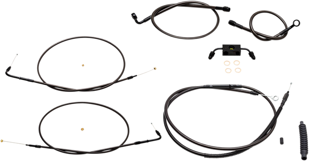 LA CHOPPERS Handlebar Cable/Brake Line Kit - 15" - 17" Ape Hanger Handlebars - Midnight LA-8321KT-16M