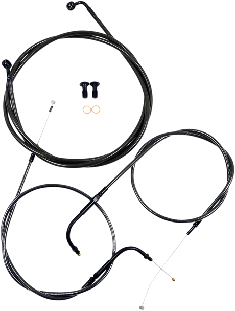 LA CHOPPERS Handlebar Cable/Brake Line Kit - 15" - 17" Ape Hanger Handlebars - Midnight LA-8110KT-16M