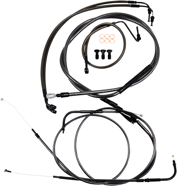 LA CHOPPERS Handlebar Cable/Brake Line Kit - 12" - 14" Ape Hanger Handlebars - Midnight LA-8050KT-13M