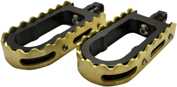 LA CHOPPERS BMX Footpegs - Black/Brass LA-7205-02B