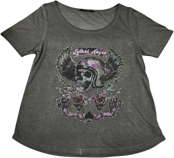 LETHAL THREAT Women's Sinwheels T-Shirt - Gray - Large LA20613L