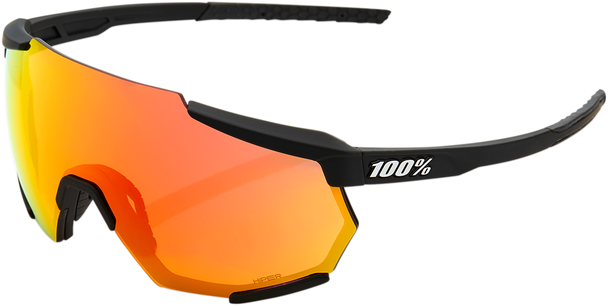 100% Racetrap Sunglasses - Soft Tact Black - Red Mirror Lens 61037-100-43