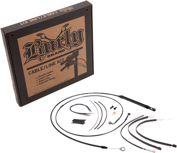 BURLY BRAND Control Kit - 12" Ape Hanger Handlebars B30-1259 BURLY BRAND Control Kit - 12" Ape Hanger Handlebars B30-1259