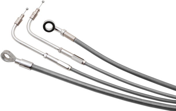 BURLY BRAND Handlebar Cable/Brake Line Kit - Complete - 16" Ape Hanger Handlebars - Stainless Steel B30-1159