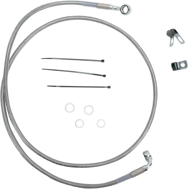 DRAG SPECIALTIES Brake Line - Front - +10" - Stainless Steel 640210-10