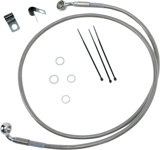 DRAG SPECIALTIES Brake Line - Front - +4" - Stainless Steel 640210-4